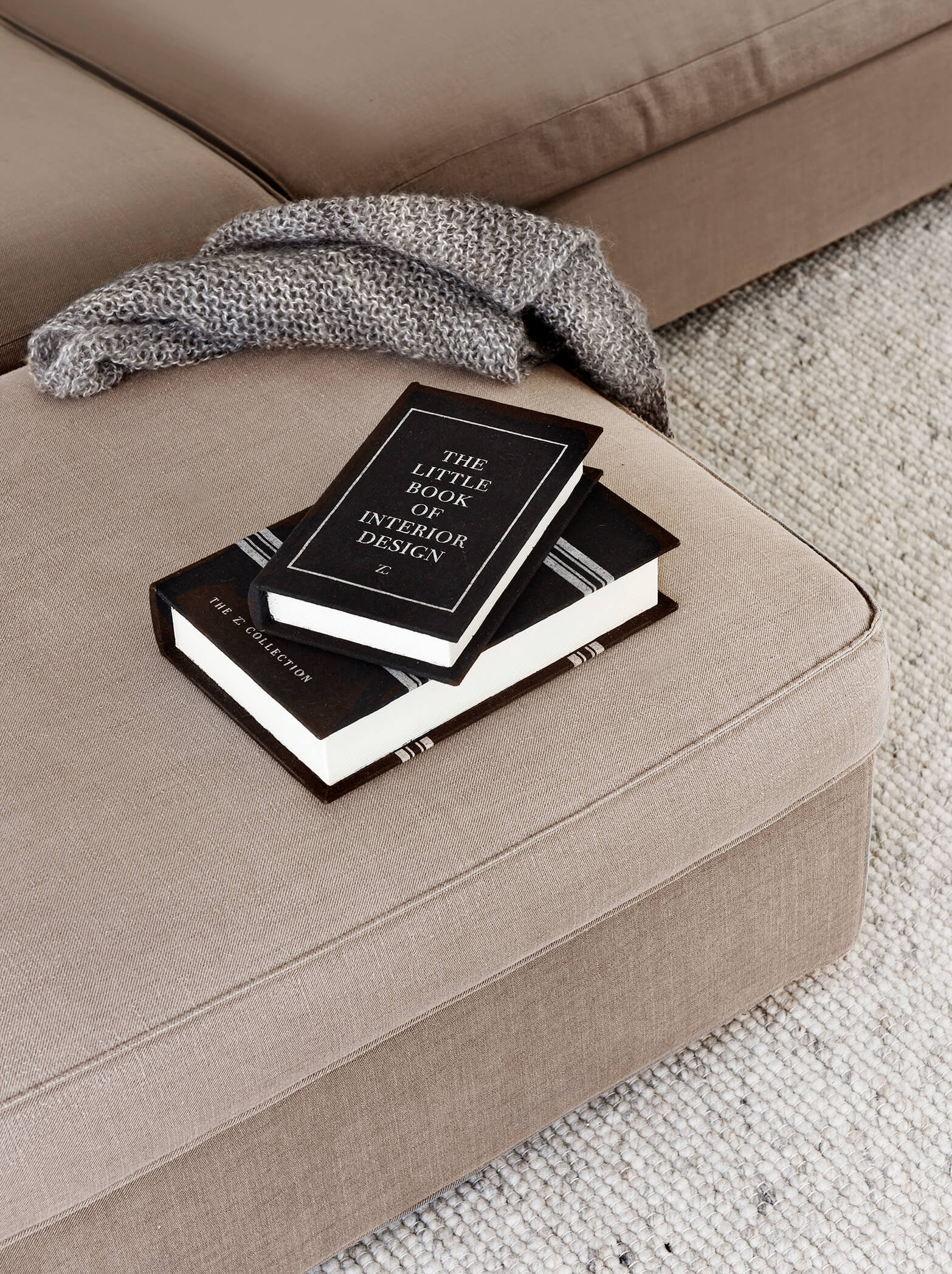 Coffee Table Books als Aufbewahrungsbox - aus schwarzem Leinen 2er Set