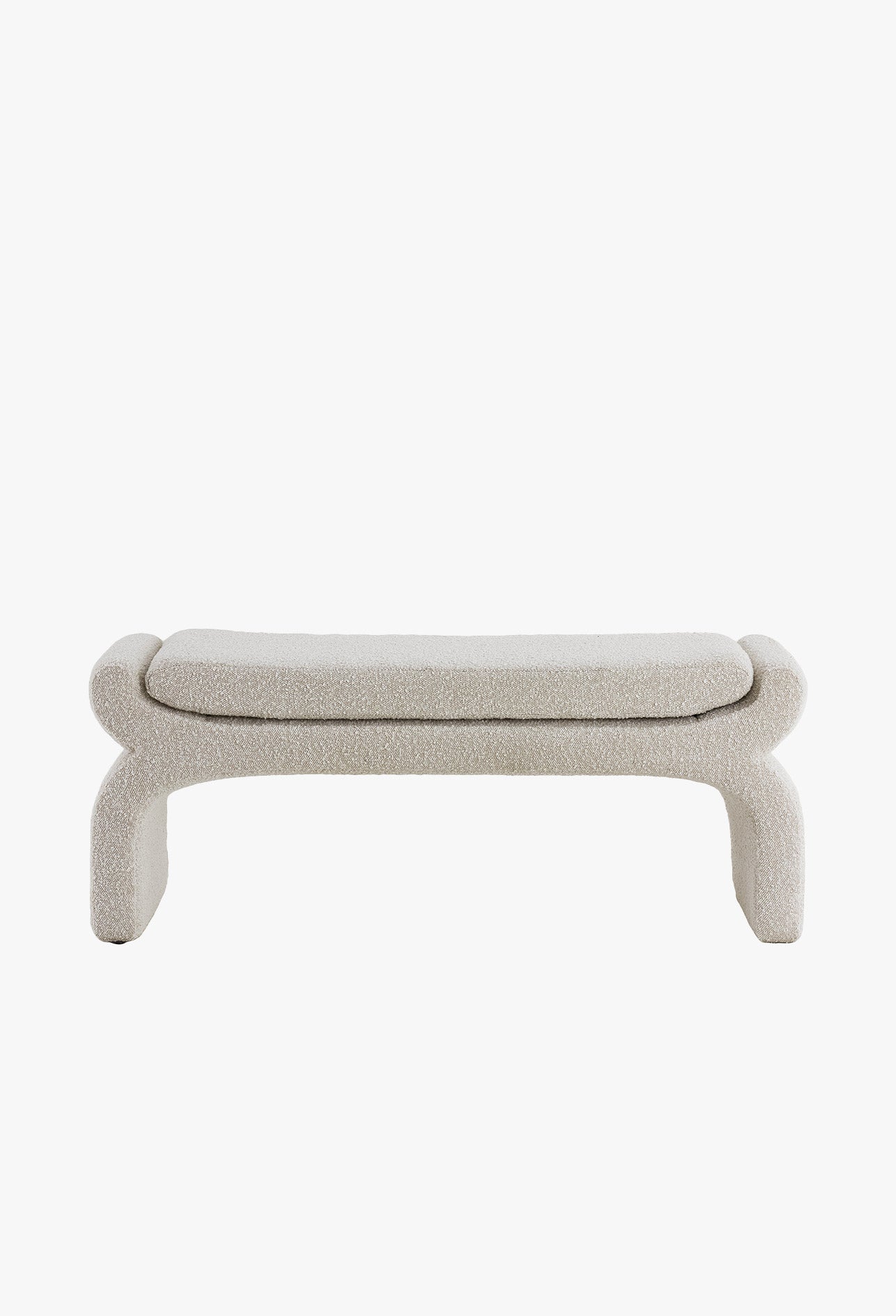 Bouclé Polsterbank Nafya - Blume Exclusiv Interior Beige Polsterbank Nafya: mit Bouclé Stoff ✓ Aktuelle Wohntrends