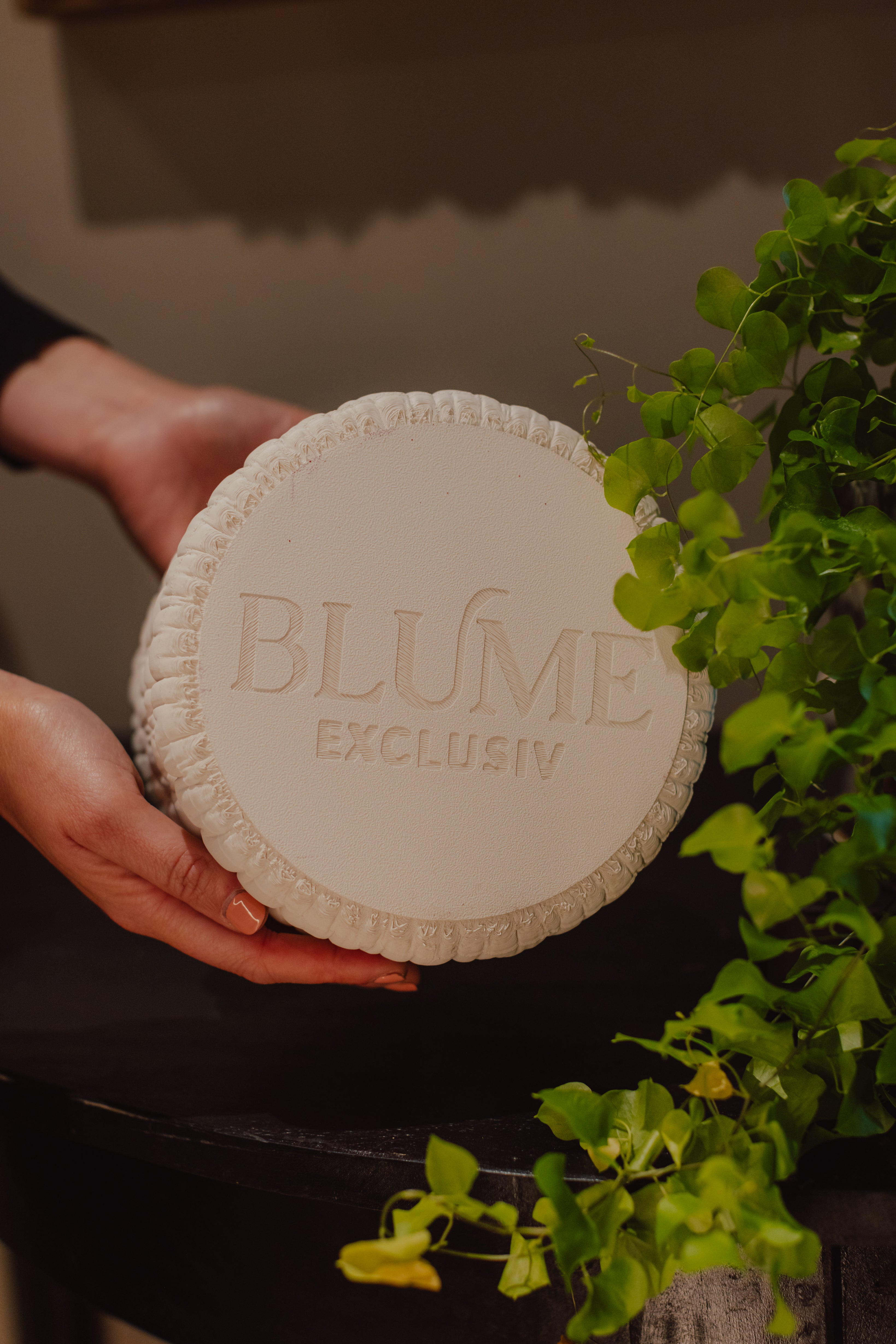 Übertopf Textura Rise beige