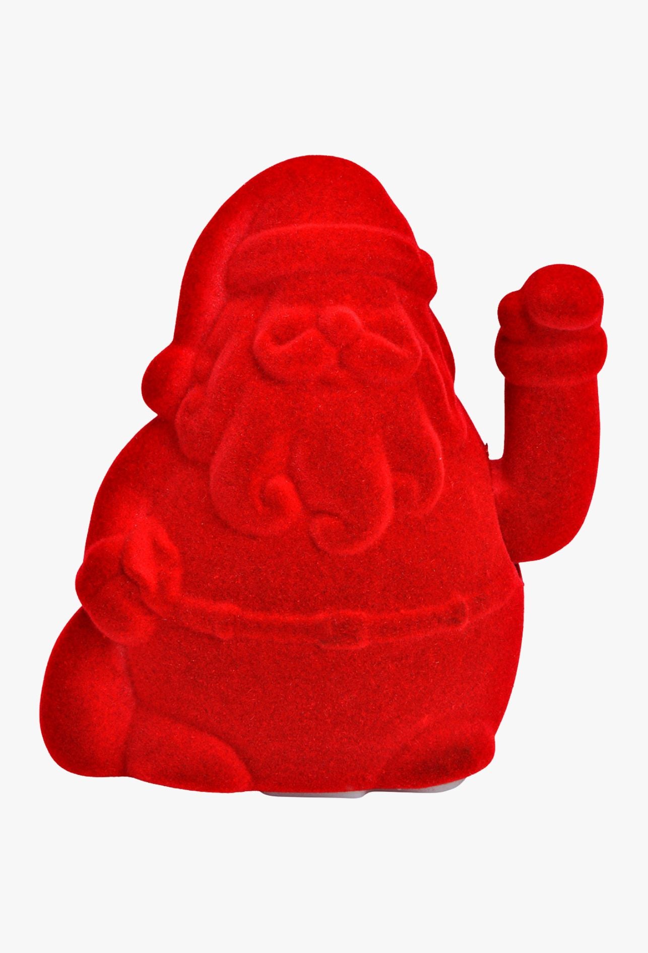 Winke-Weihnachtsmann Figur – samtrot