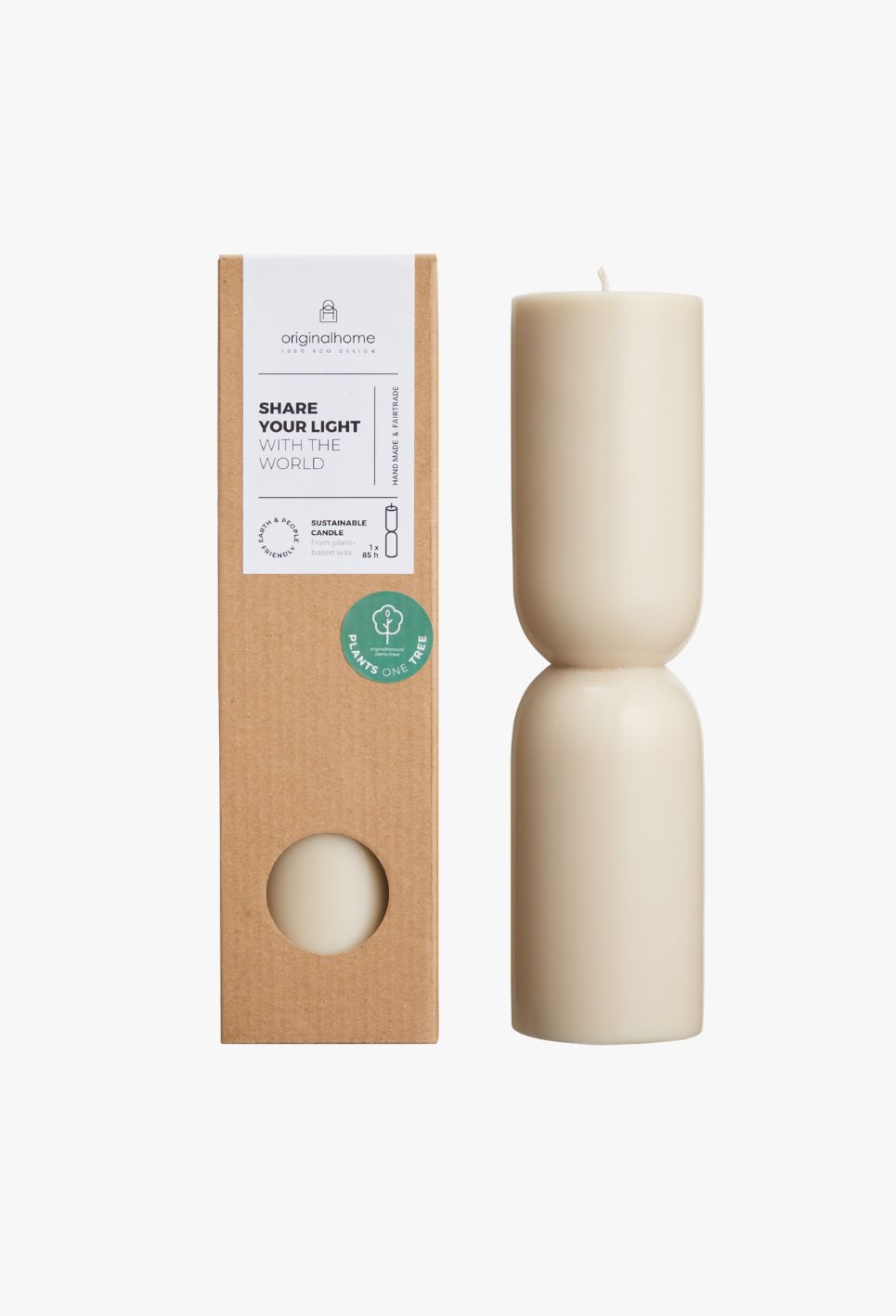 Stumpenkerze Organic Beige