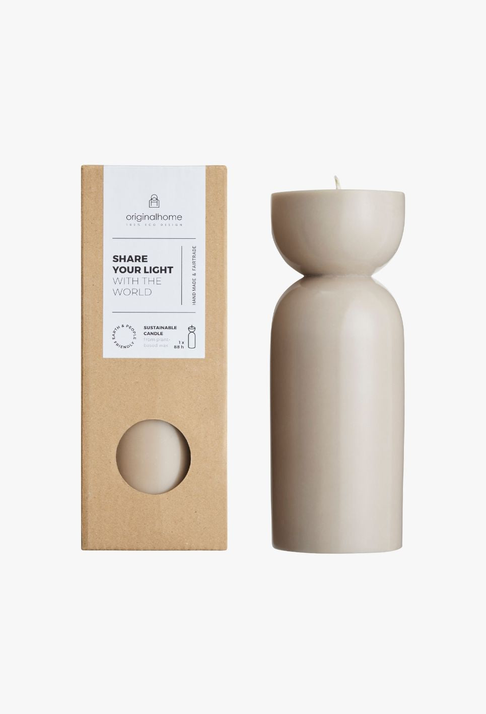 Stumpenkerze Organic Taupe