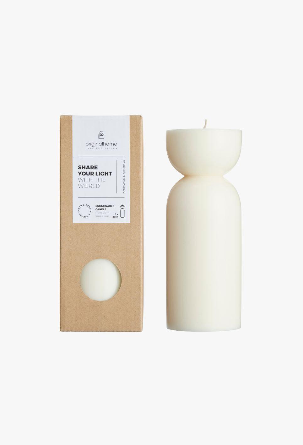 Stumpenkerze Organic Offwhite