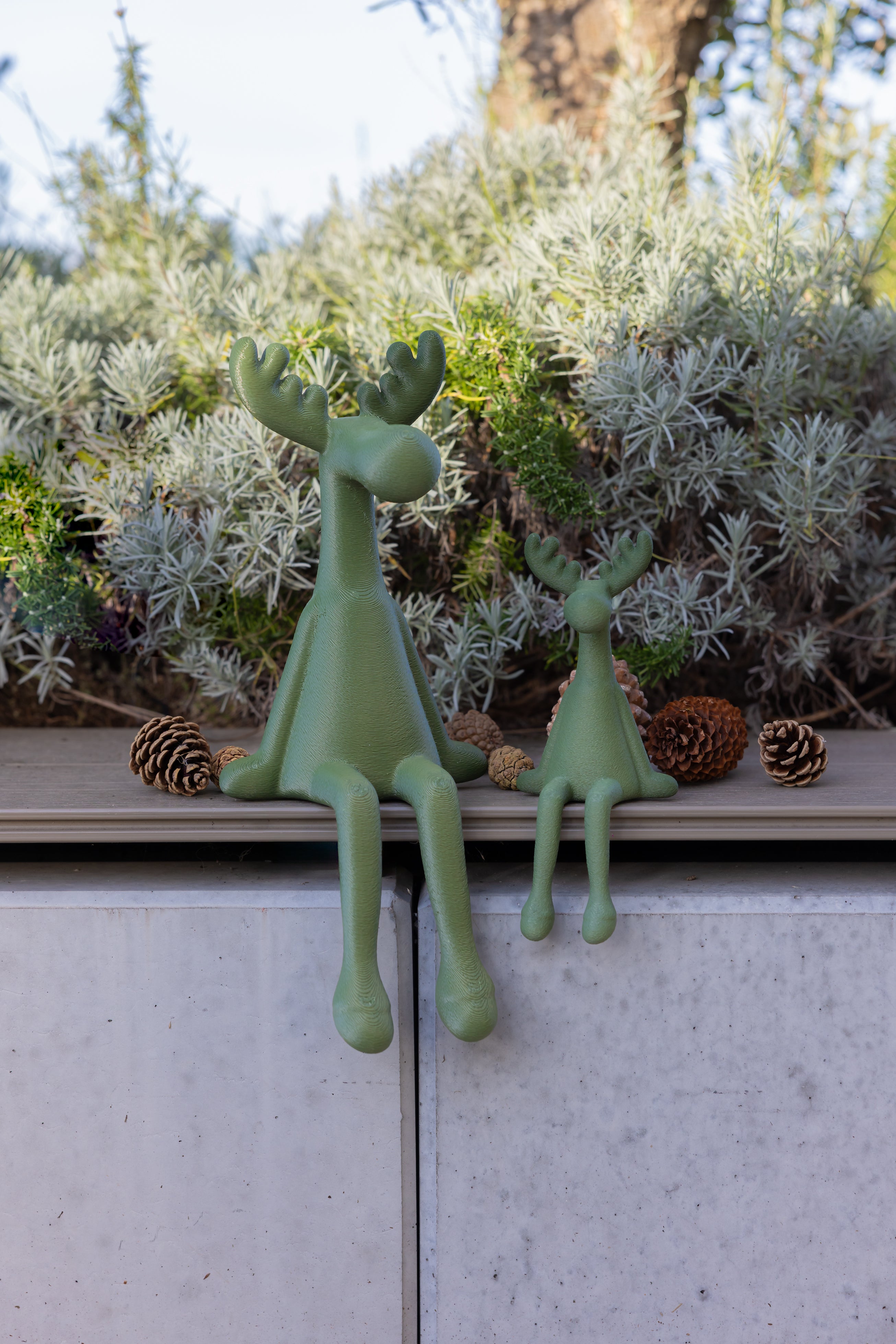 Kantenhocker Elch grün - 2 Größen