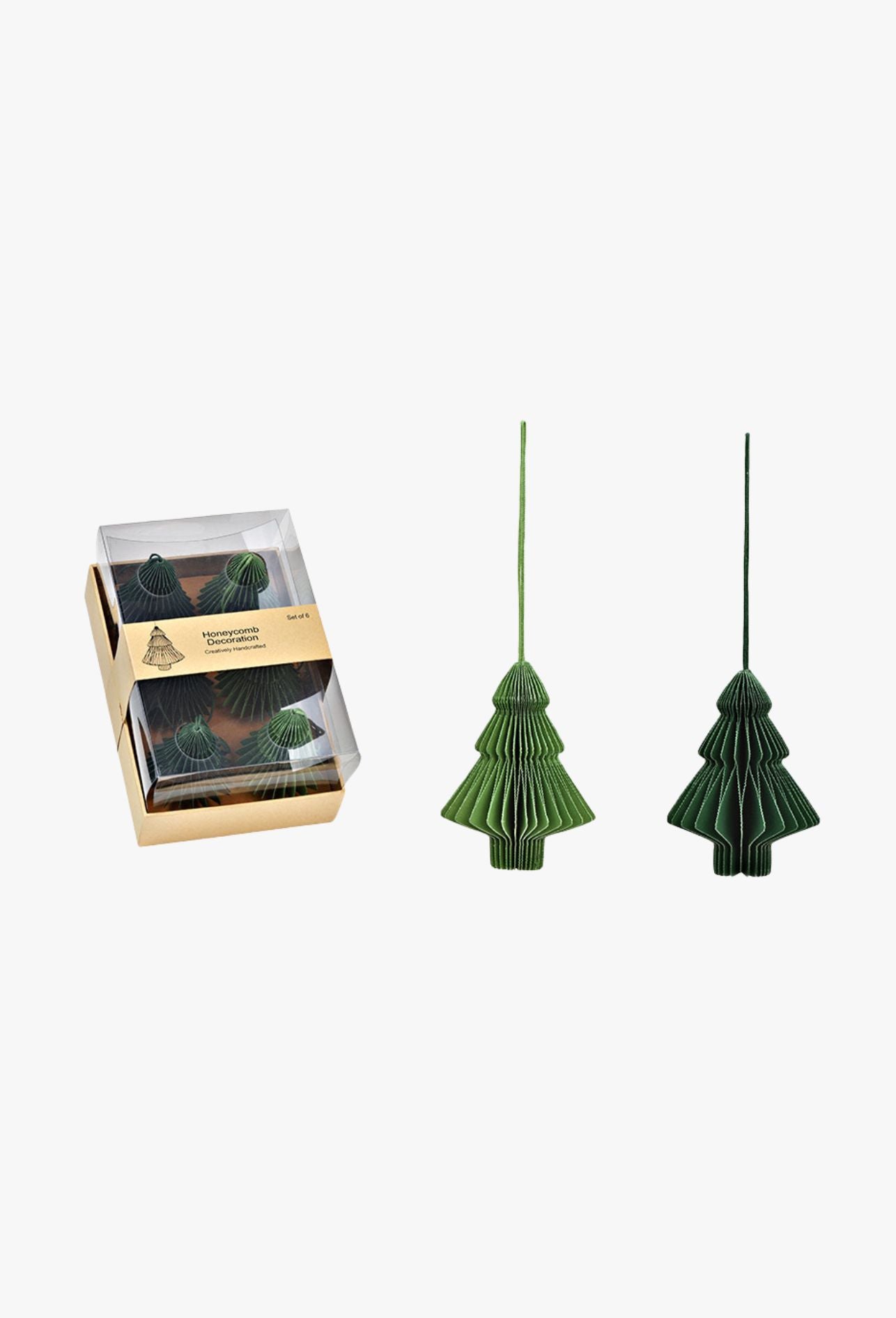 Weihnachtsanhänger Tannenbaum grün - 6er-Set