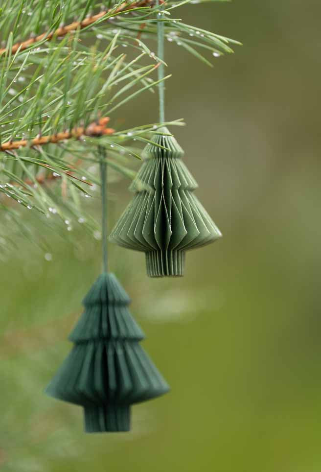 Weihnachtsanhänger Tannenbaum grün - 6er-Set