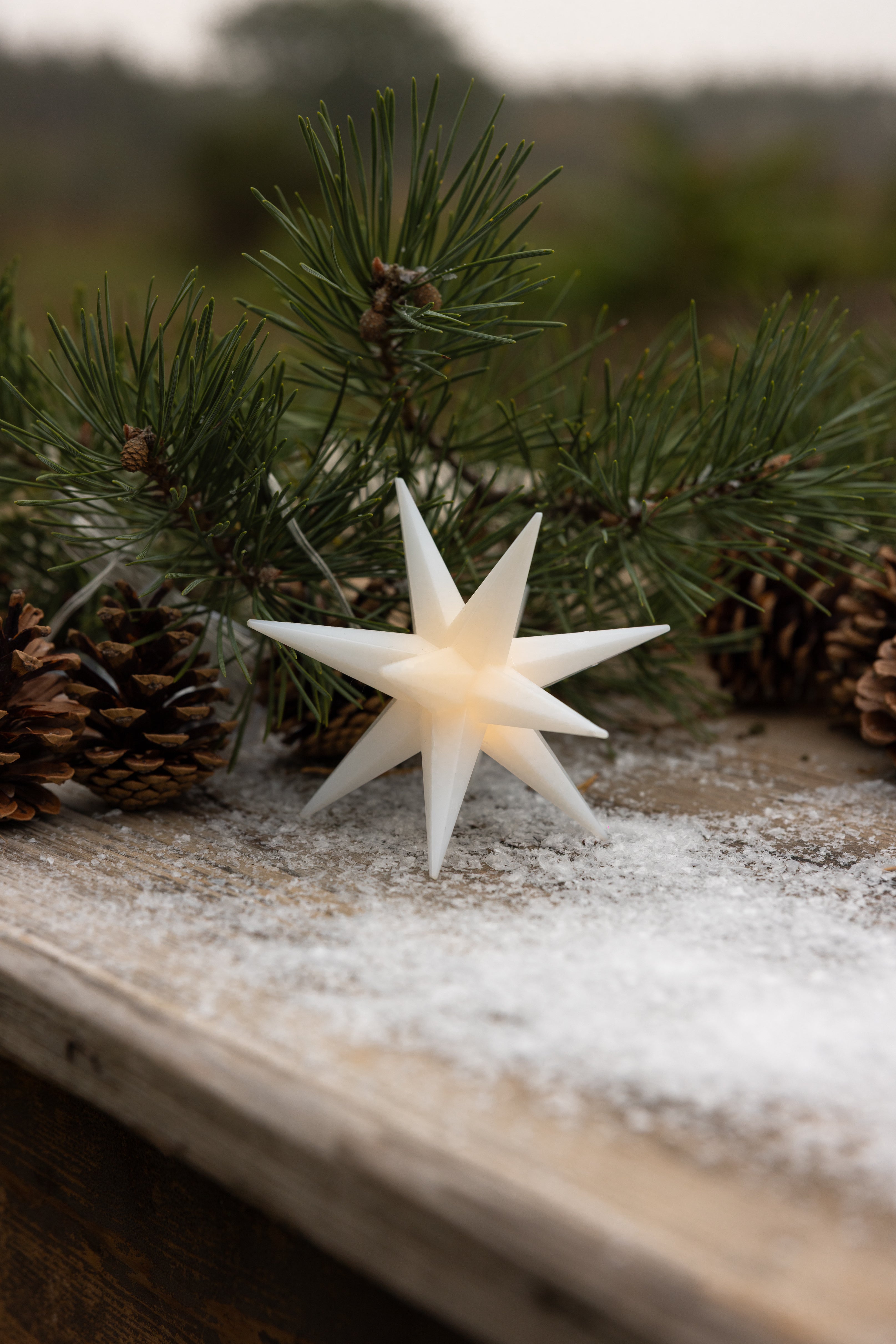 LED Weihnachtsstern 3D – Leuchtstern mit Timer, Ø 12 cm