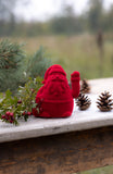 Winke-Weihnachtsmann Figur – samtrot