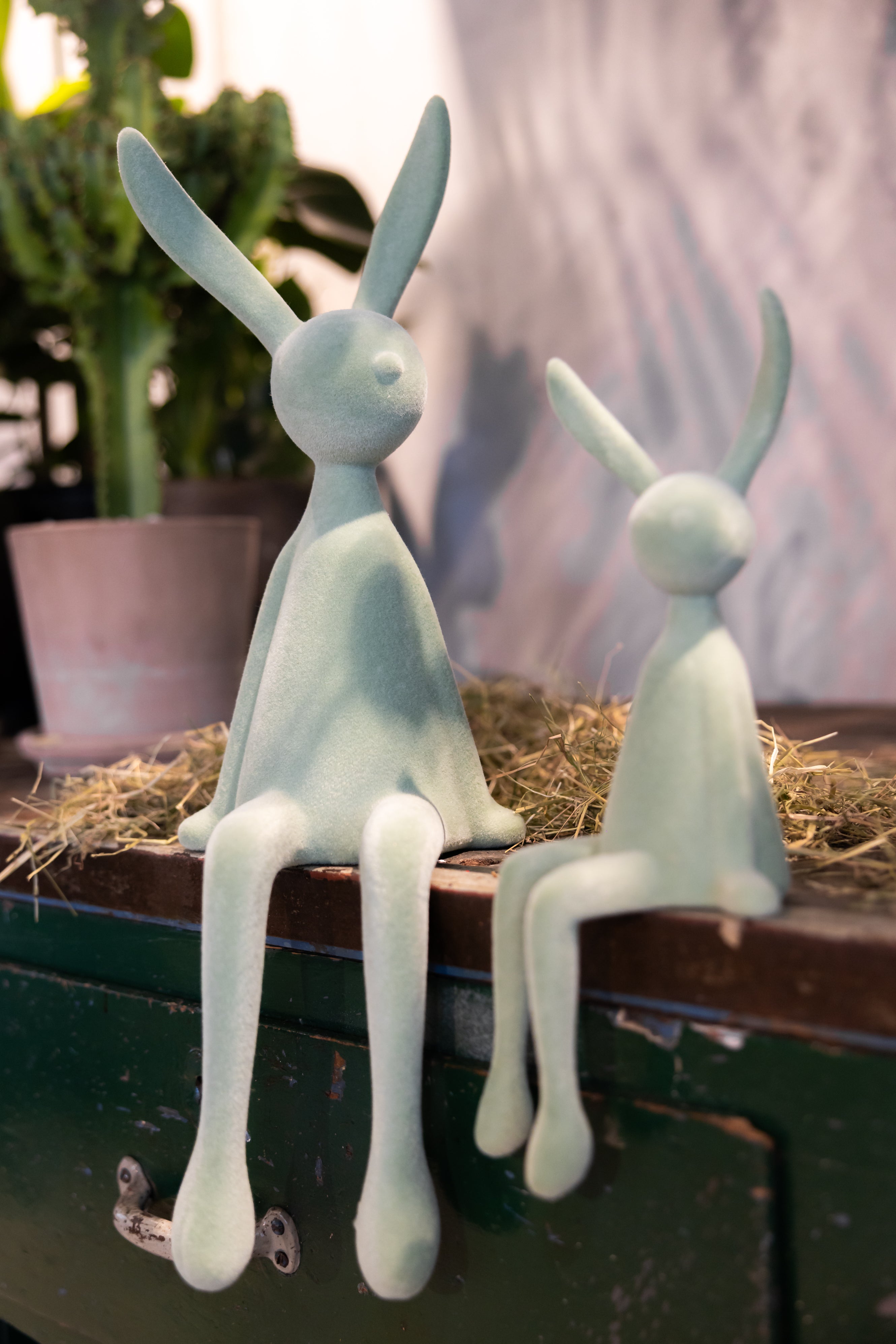 Hasen Kantenhocker salbei beflockt