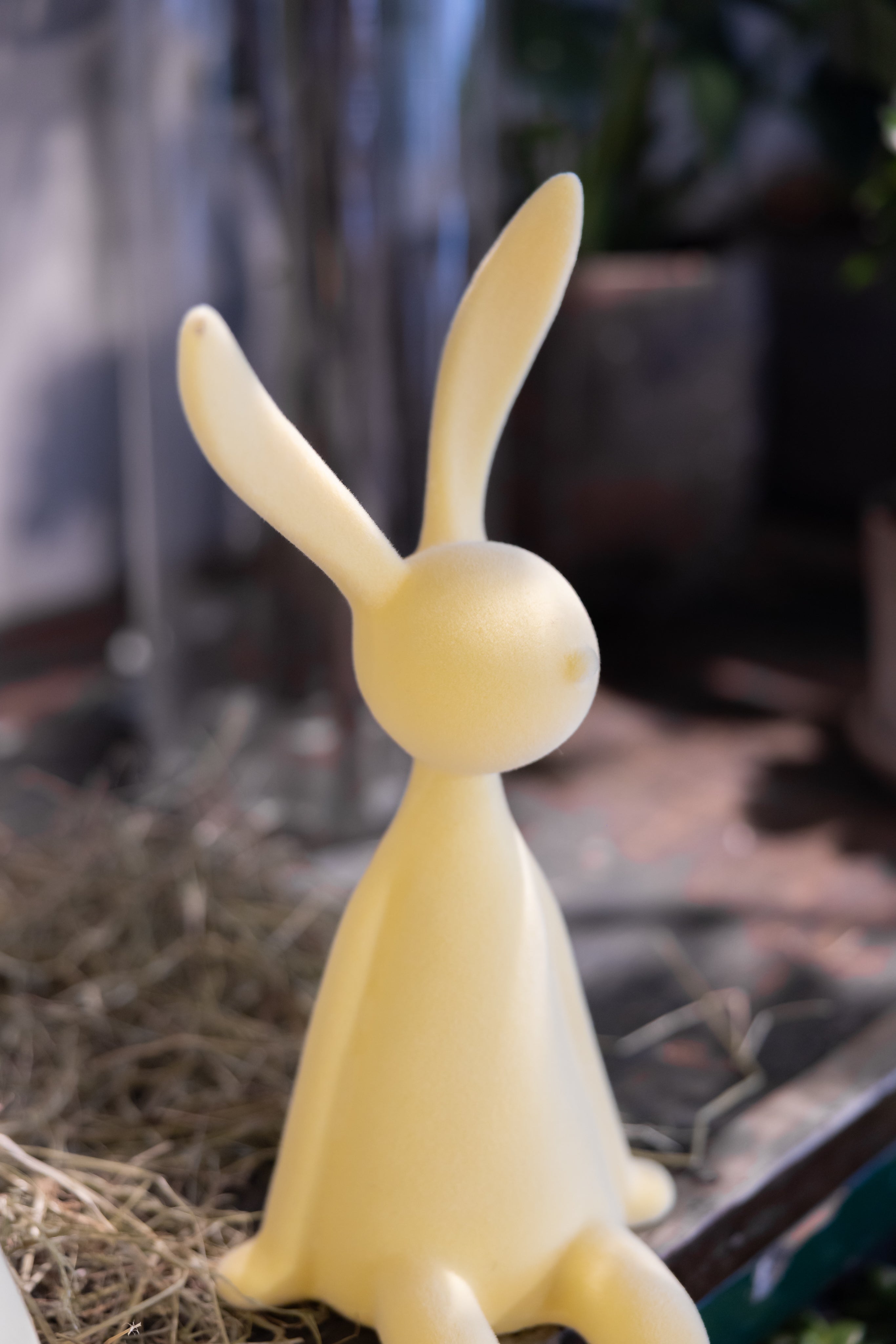 Hasen Kantenhocker butterlemon beflockt