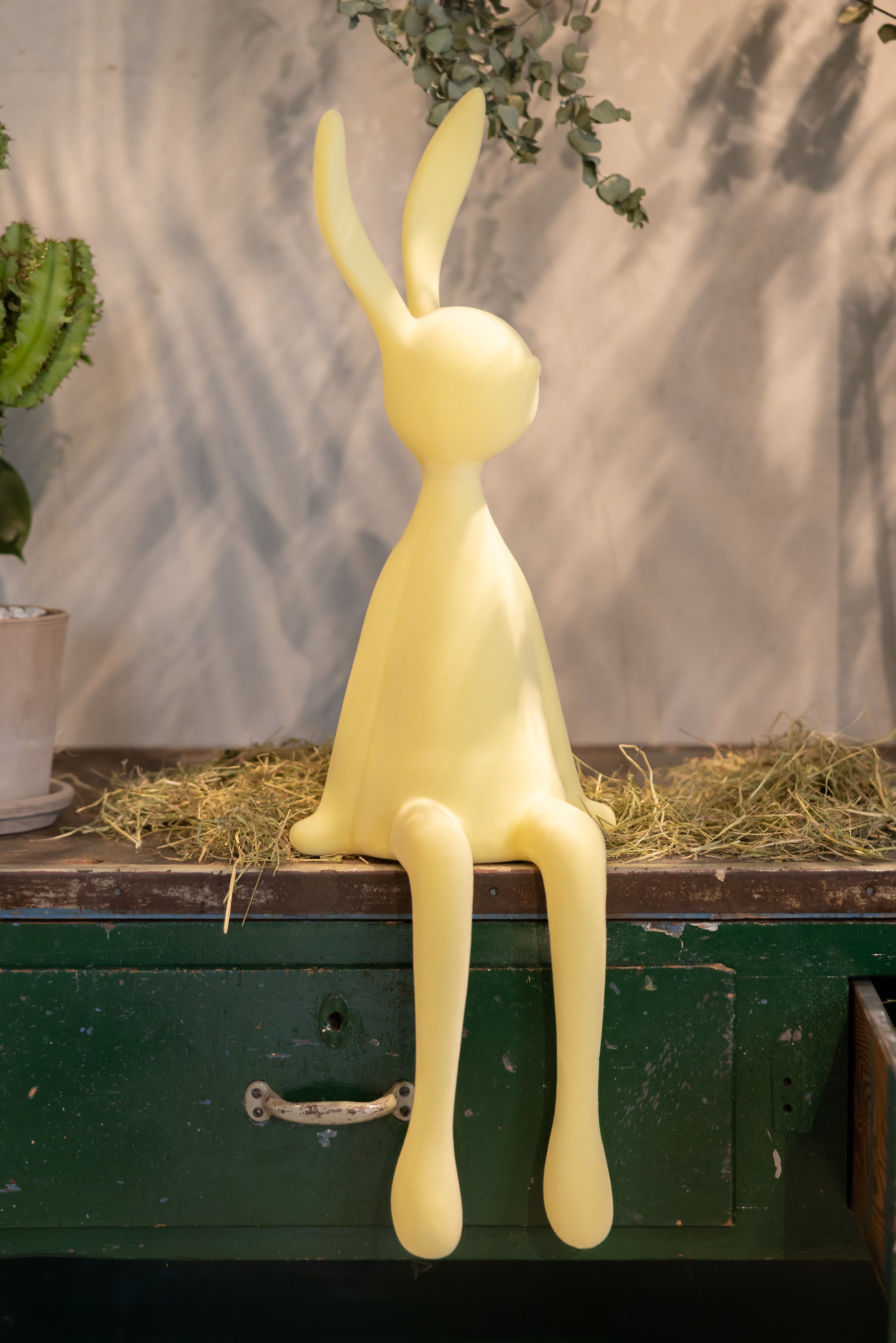 Hasen Kantenhocker butterlemon beflockt