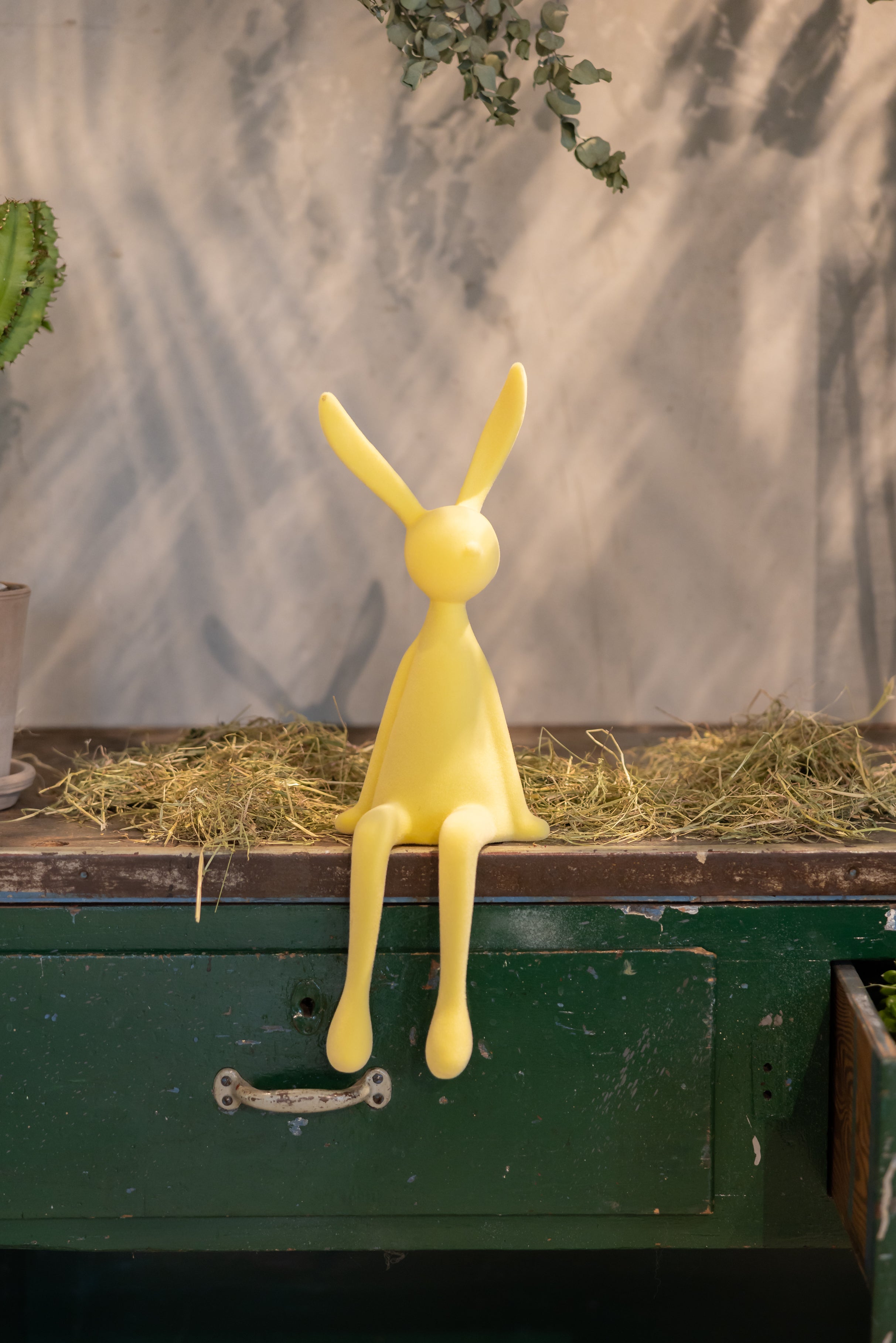 Hasen Kantenhocker butterlemon beflockt