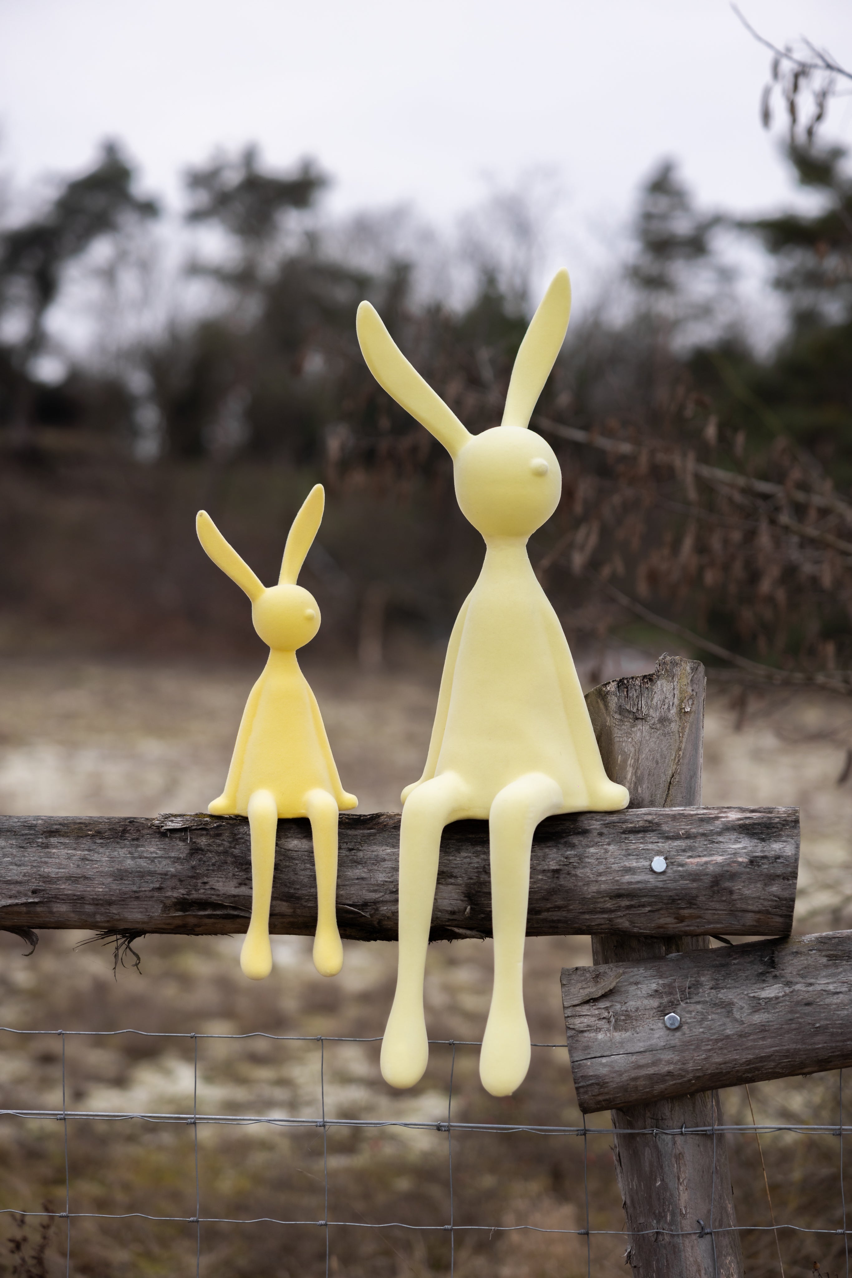 Hasen Kantenhocker butterlemon beflockt