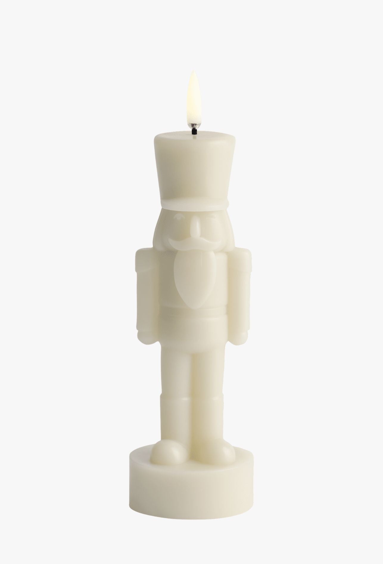 LED Nussknacker Kerze Creme – 2 Größen