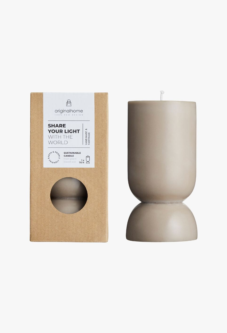 Stumpenkerze Organic Taupe